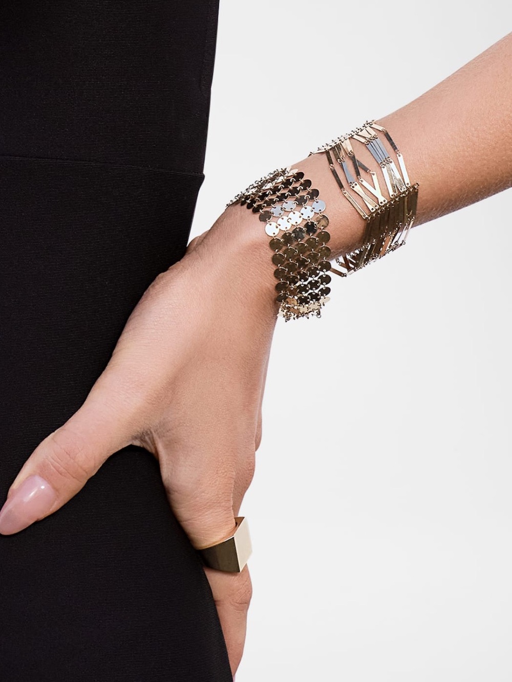 NWT LANA JEWELRY LASER CUT RECTANGLE CHAINMAIL BRACELET 14k GOLD - Picture 3 of 12